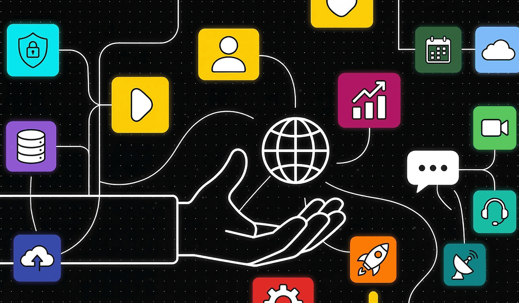 Smartphone displaying a "Write a Friend" app with options to connect, share, and earn, surrounded by colorful gift boxes and spheres, symbolizing social interaction and rewards.